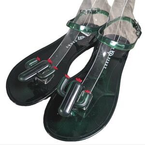 Katy Perry the Geli Green Cactus toe charm jelly flip flop sandals womens 7